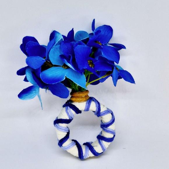 Porta Guardanapo Flor Hortênsia Azul