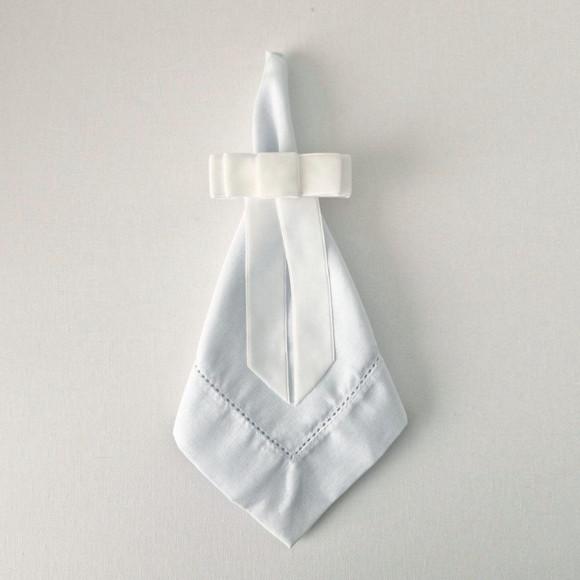 Porta Guardanapo Laço Veludo Branco