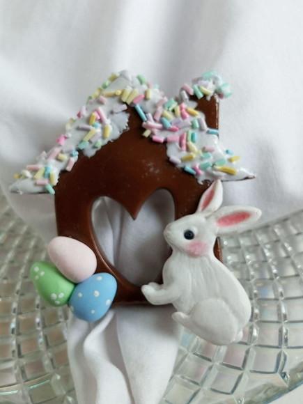 Porta Guardanapo Páscoa Casinha de Chocolate Biscuit