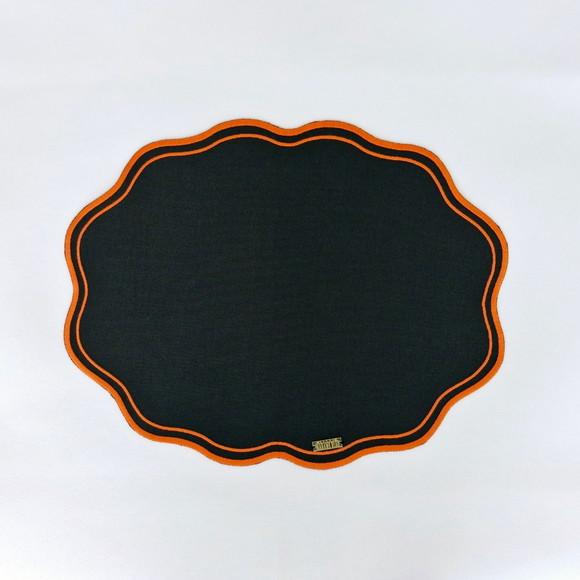 Lugar Americano Wave Preto e Laranja