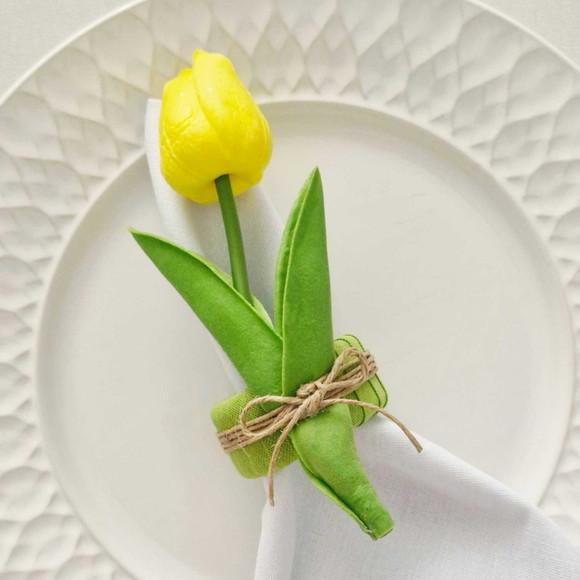 Porta Guardanapo Tulipa Amarela