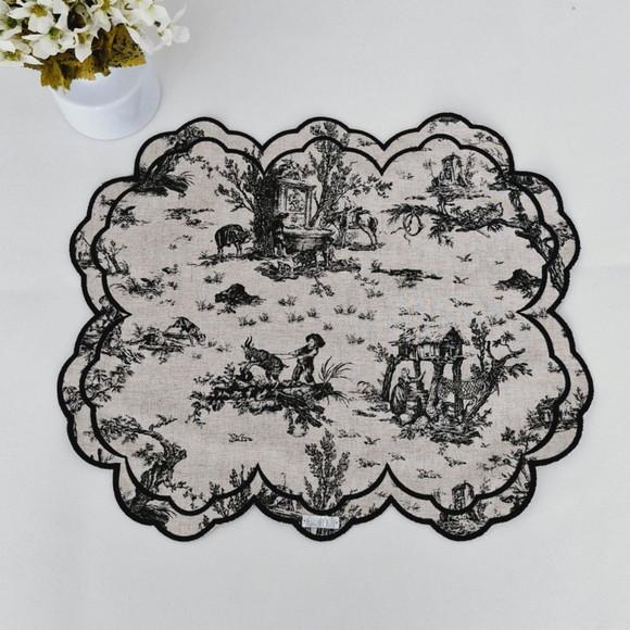 Lugar Americano Toile de Jouy Exclusive Preto