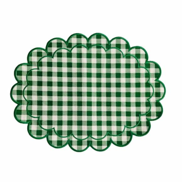 Lugar Americano Nuvem Xadrez Verde