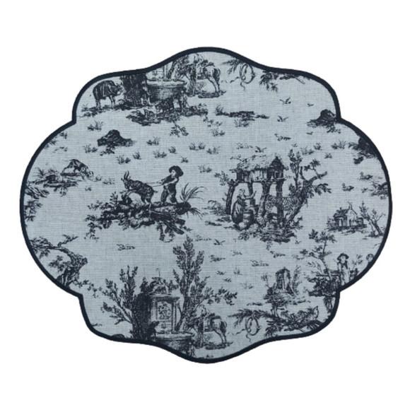 Lugar Americano Toile de Jouy Preto