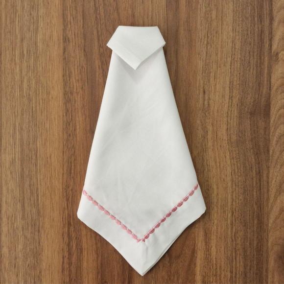 Guardanapo Rosa Envelhecido Bordado Bolinha