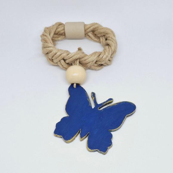 Porta Guardanapo Borboleta Azul Trançado