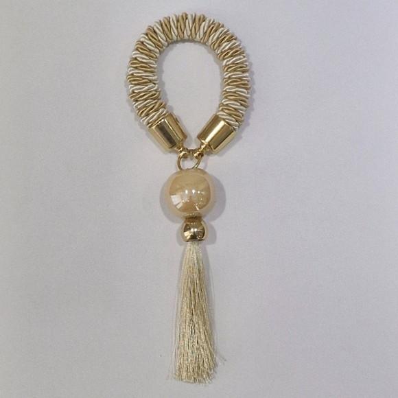 Porta Guardanapo Murano Champanhe Tassel