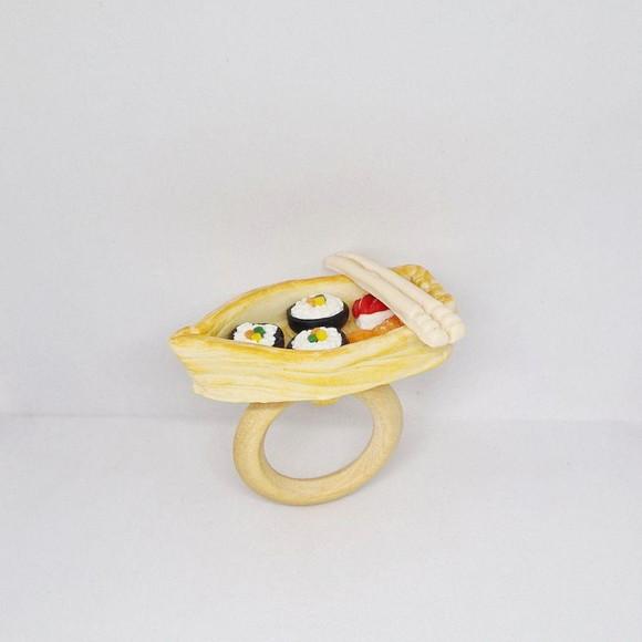 Porta Guardanapo Oriental Barca Sushi Biscuit