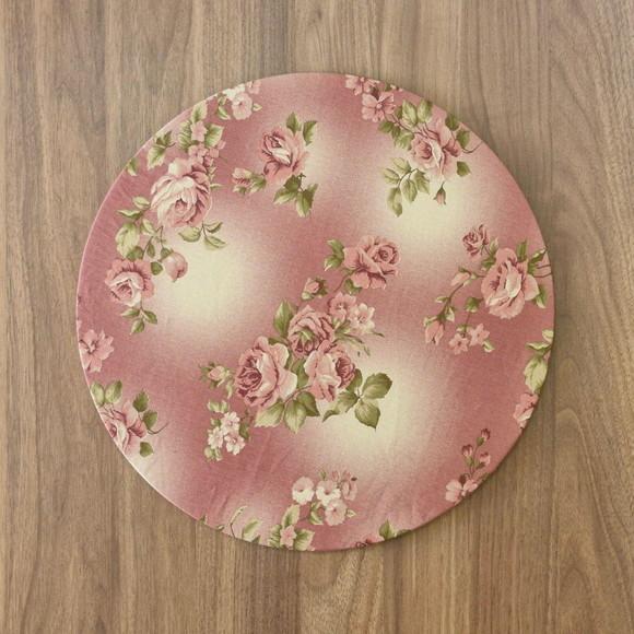 Kit Capa de Sousplat Floral Rosé 02 Peças