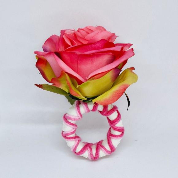 Porta Guardanapo Flor Rosa Pink