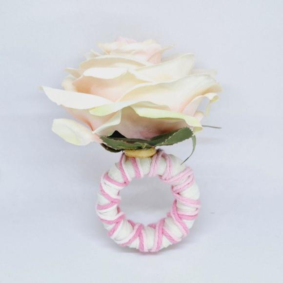 Porta Guardanapos Flor Rosa Claro