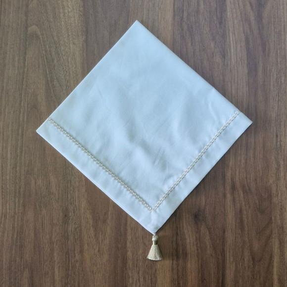 Kit Guardanapos Tassel Bege 04 Peças