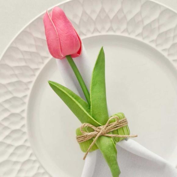Porta Guardanapo Tulipa Rosa