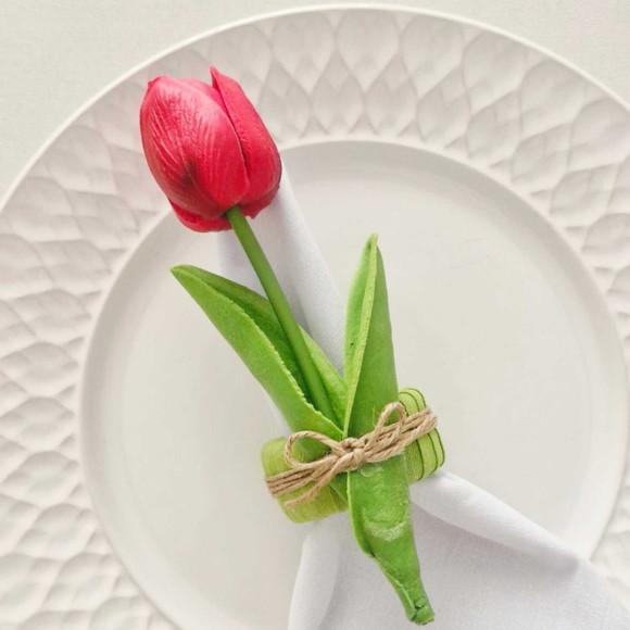 Porta Guardanapo Tulipa Vermelha