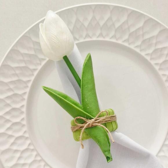 Porta Guardanapo Tulipa Branca