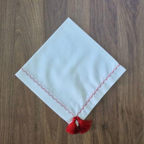 Guardanapo com Tassel Vermelho
