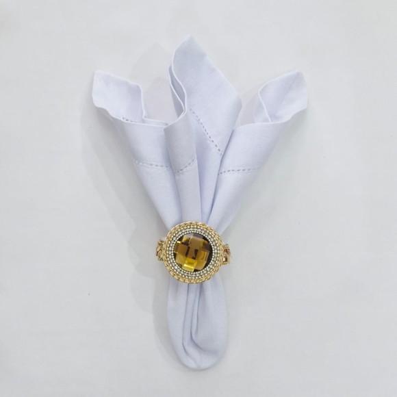Kit Porta Guardanapo Medalhão Fumê Brilho 04 Peças