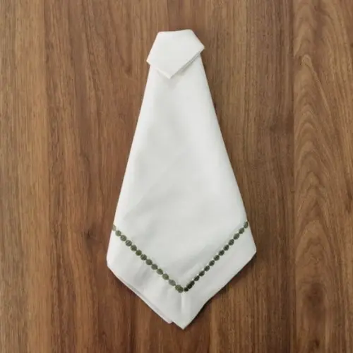 Guardanapo Verde Musgo Bordado Bolinha