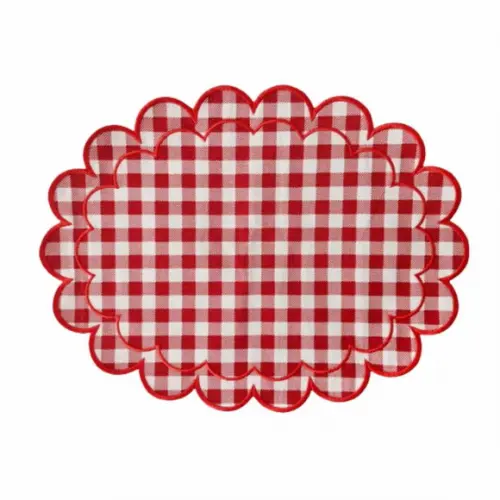 Lugar Americano Nuvem Xadrez Vermelho