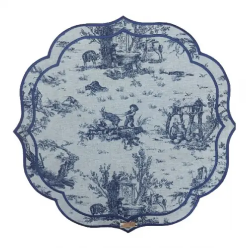 Lugar Americano Toile de Jouy Azul