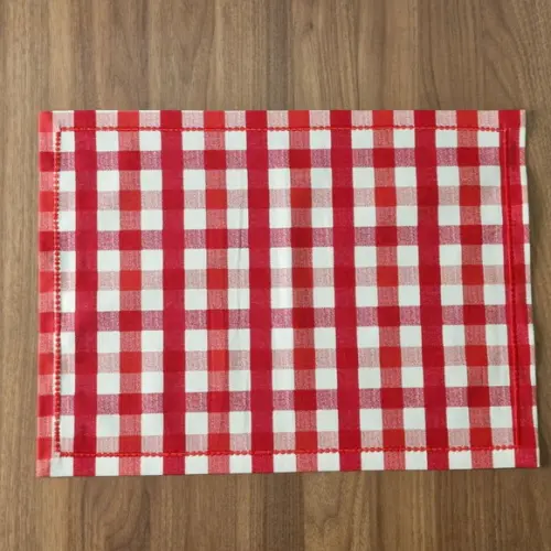 Kit Lugar Americano Xadrez Vermelho Retangular 02 Peças