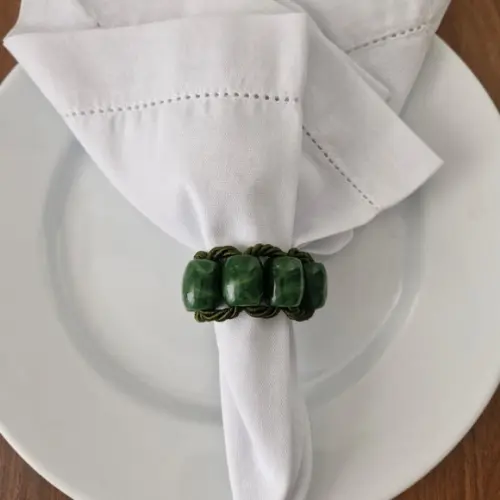 Porta Guardanapo Resina Verde Escuro