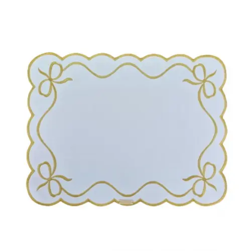 Lugar Americano Laço Dourado Dupla Face