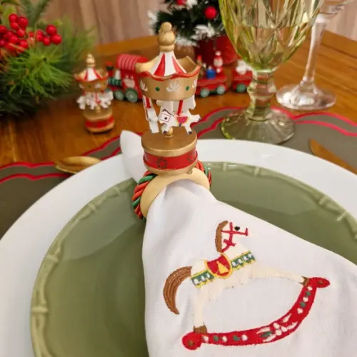 Porta Guardanapo Natal Carrosel