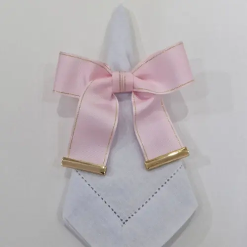 Porta Guardanapo Laço Rosa com Ponteira