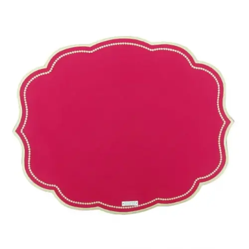 Kit Lugar Americano Vermelho com Dourado 06 Peças
