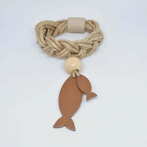 Porta Guardanapo Peixes Marrom Trançado