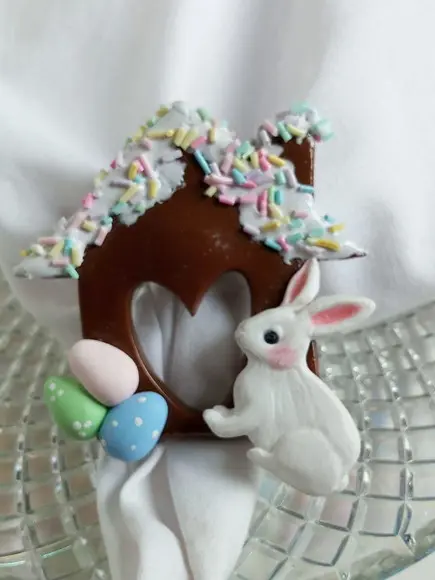 Porta Guardanapo Páscoa Casinha de Chocolate Biscuit