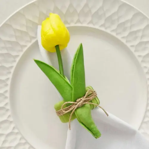 Porta Guardanapo Tulipa Amarela