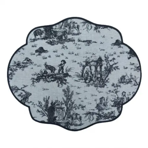 Lugar Americano Toile de Jouy Preto