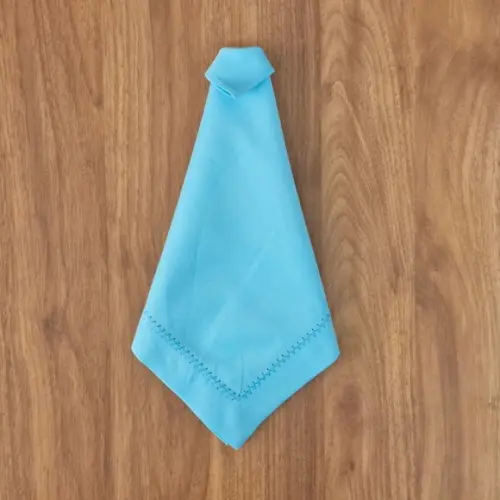 Guardanapo Azul Turquesa Claro Bordado Tipo Ajour