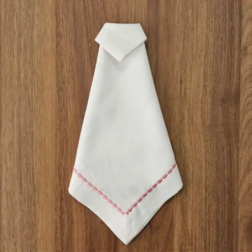 Guardanapo Rosa Envelhecido Bordado Bolinha