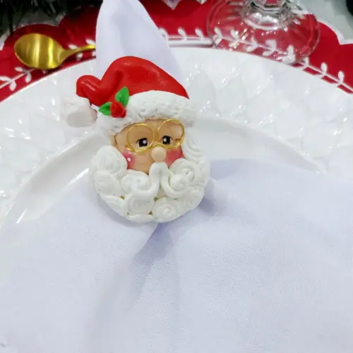 Porta Guardanapo Papai Noel Óculos Biscuit