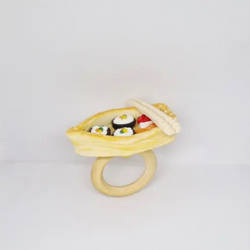 Porta Guardanapo Oriental Barca Sushi Biscuit
