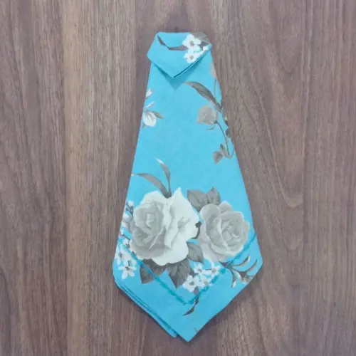Kit Guardanapo Floral Azul e Cinza 06 Peças