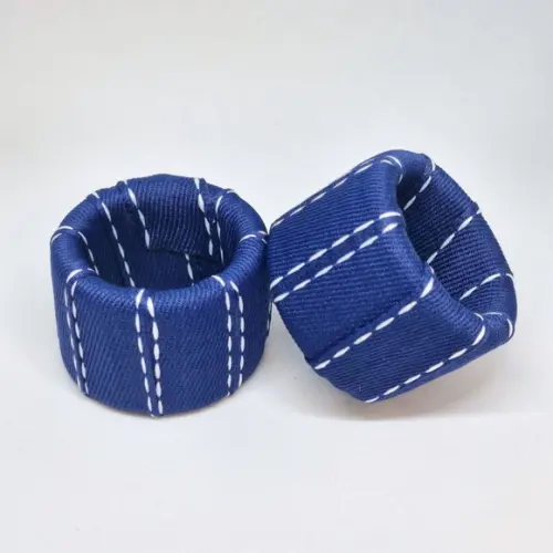 Porta Guardanapo Azul Pesponto Branco