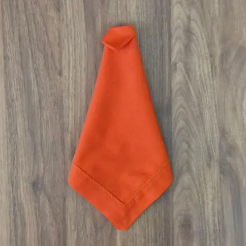 Guardanapo Laranja Coral Bordado Tipo Ajour