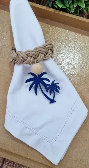Porta Guardanapo Coqueiro Azul Trançado