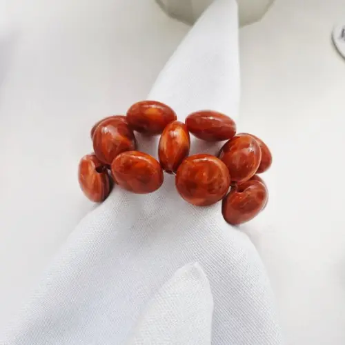 Porta Guardanapo Resina Glamour Laranja Coral