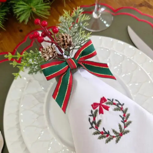 Porta Guardanapo Natal Buquê Laço