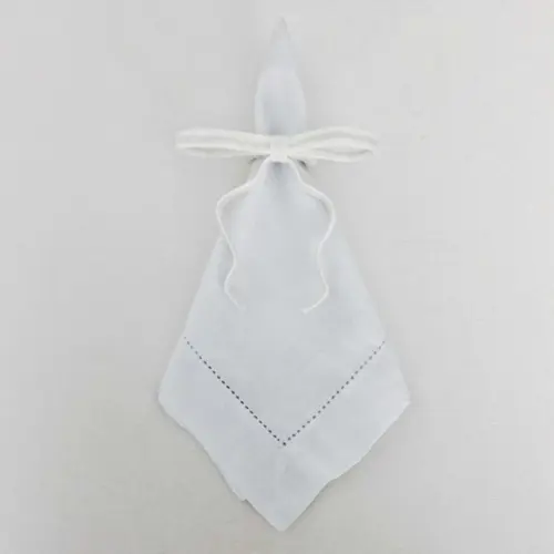 Porta Guardanapo Laço Veludo com Glitter Estruturado Branco