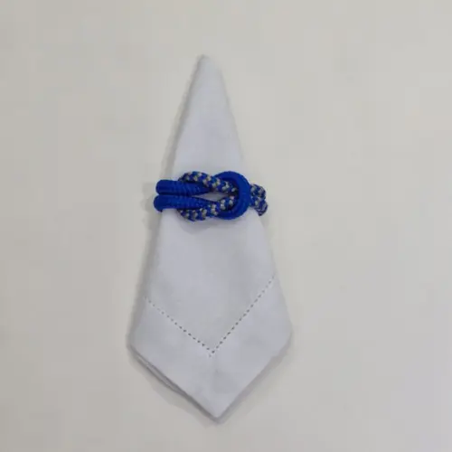 Porta Guardanapo Nó Náutico Azul Royal Mesclado com Prata