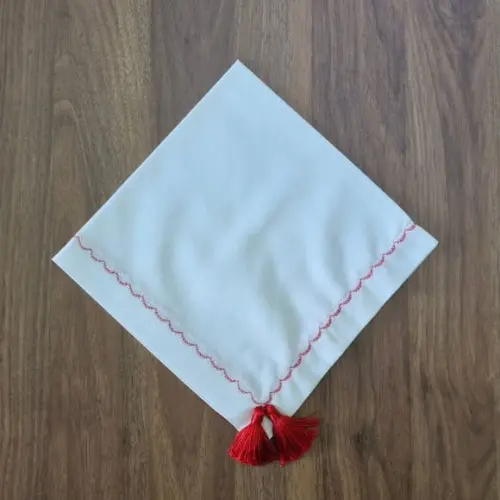 Guardanapo com Tassel Vermelho