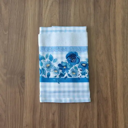 Pano de Prato Floral Azul