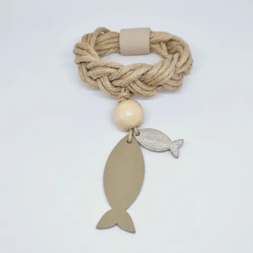 Porta Guardanapo Peixes Cinza Trançado