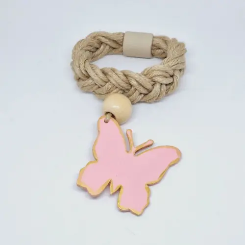 Porta Guardanapo Borboleta Rosa Trançado